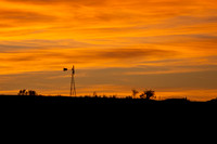 Cloudy Windmill Sunset