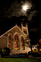 Christmas full Moon over Christ Church