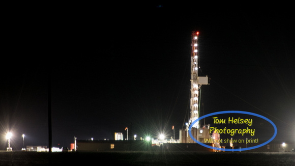 Drill rig at night